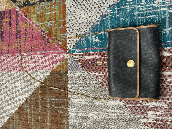 Vintage Christian Dior honeycomb canvas chain shoulder bag - Picture 9 of 9